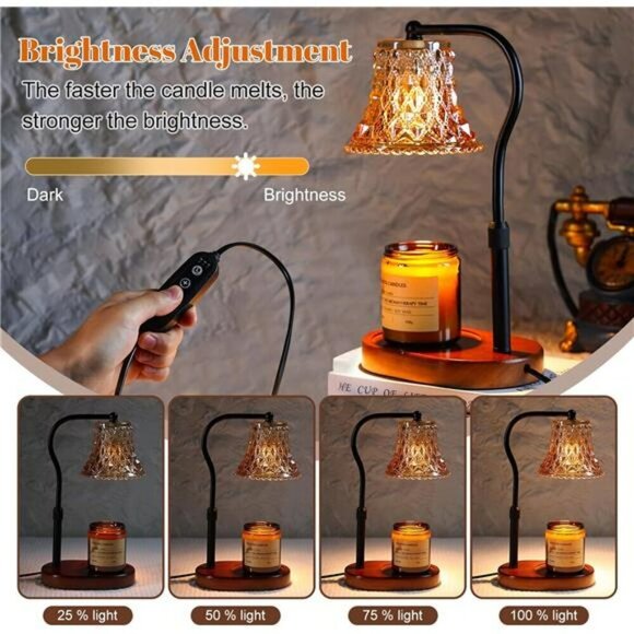 Candle Warmer Lamp with Candle Melter Electric Candle Lamp Warmer with Timer - Picture 3 of 8